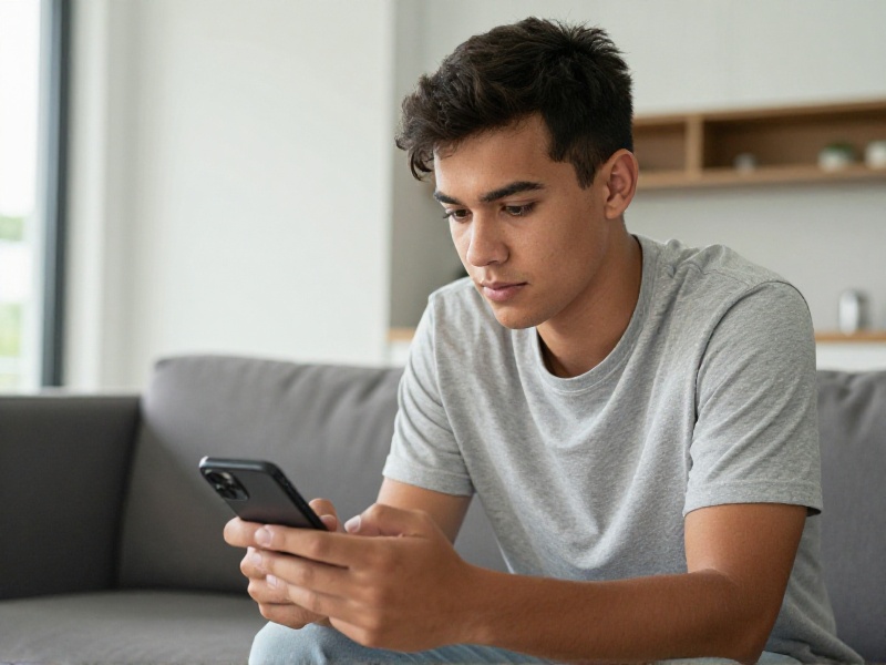 A young New Zealander sitting at home reviewing the privacy settings of a dating app on their smartphone, thoughtful focused expression, soft natural daylight, respectful and candid.